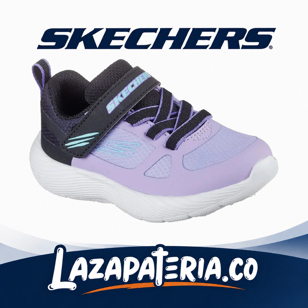 SKECHERS BEBÉ DYNA-LITE MORADO C30P3854NPRBK