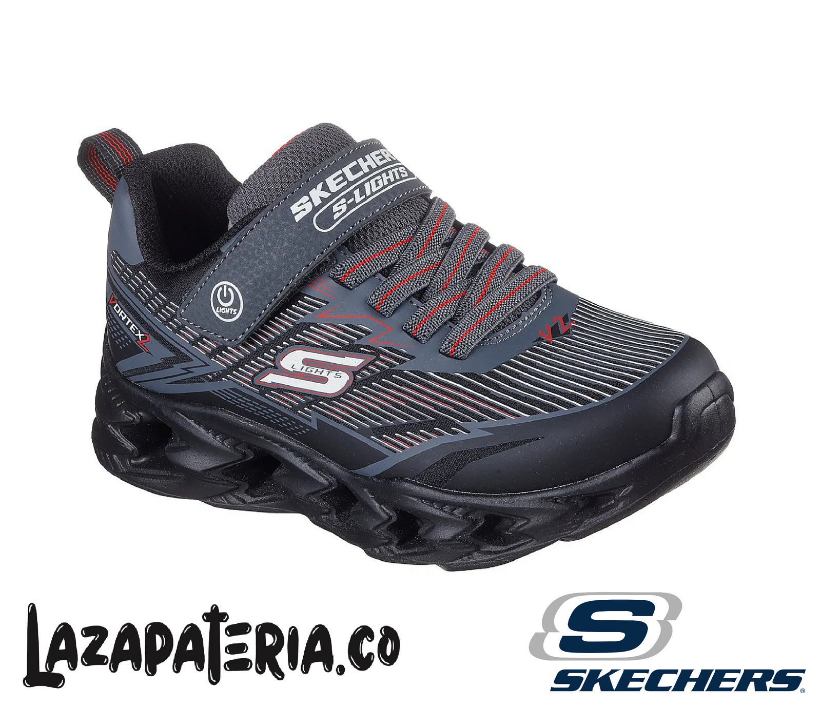 SKECHERS NIÑO S-LIGHTS NEGRO C40P0605LBKCC