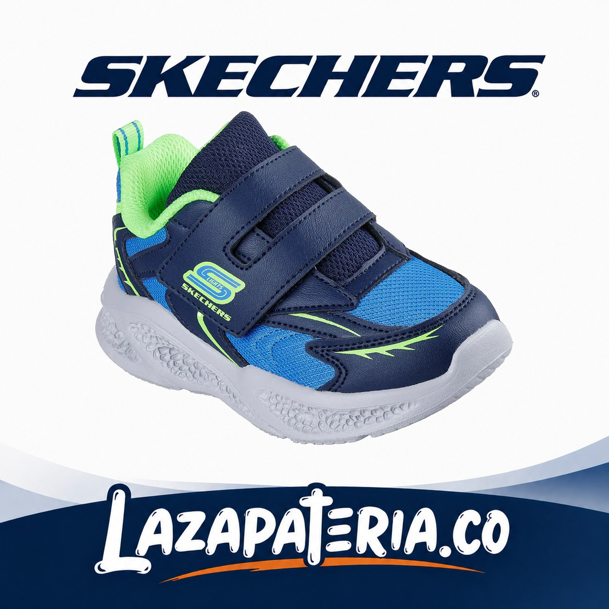 SKECHERS BEBÉ S-LIGHTS AZUL NAVY C40P1498NNVLM