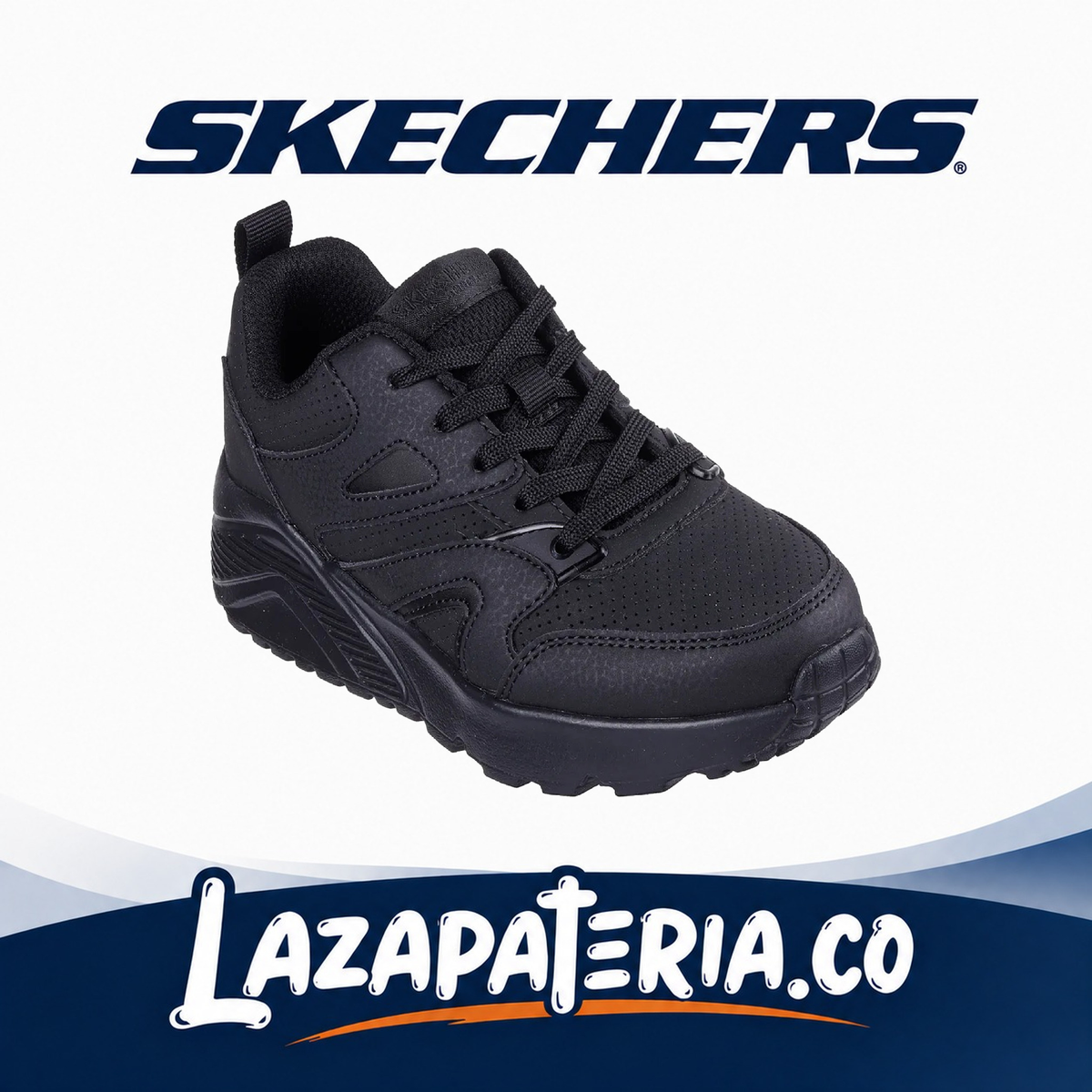 Tenis Skechers UNO Lite Niña Negro C40P3641LBBK