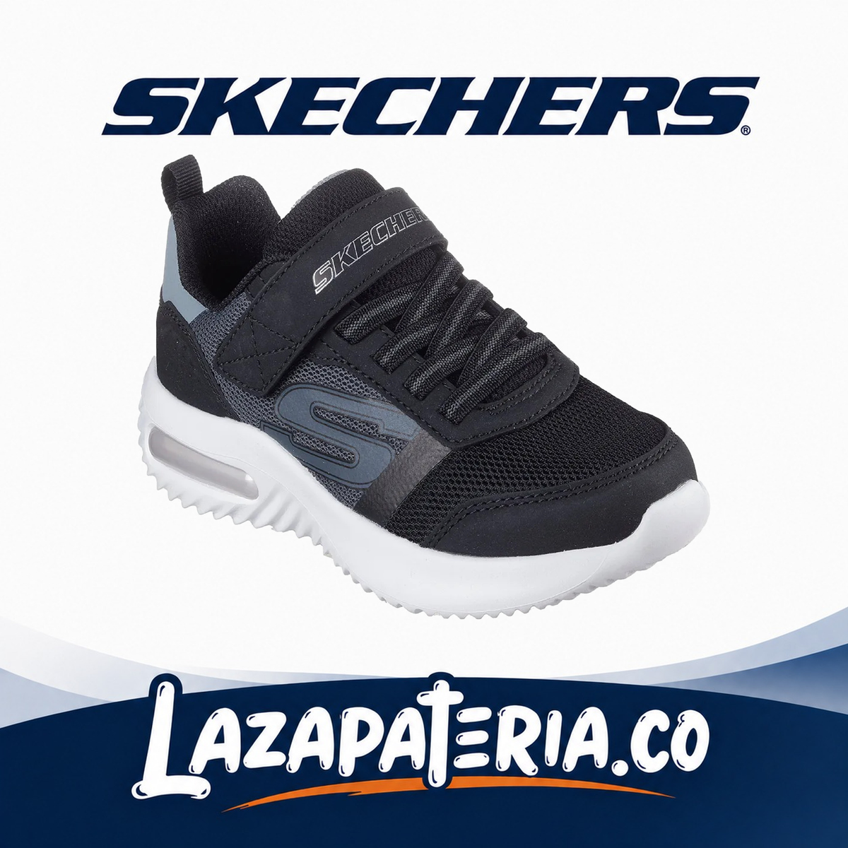 Tenis Skechers Bounder-tech Niño Negro C40P3723LBKCC