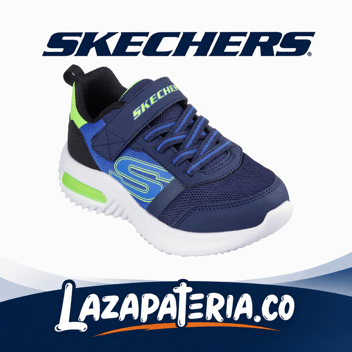 Tenis Skechers Bounder-tech Niño Azul Navy C40P3723LNVLM