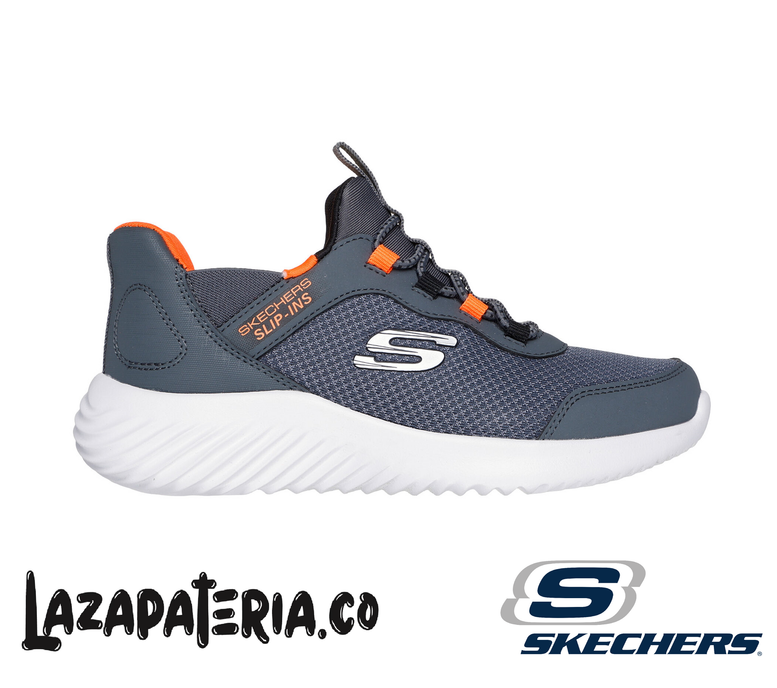 SKECHERS NIÑO SLIP-INS GRIS CARBÓN C40P3822LCCOR