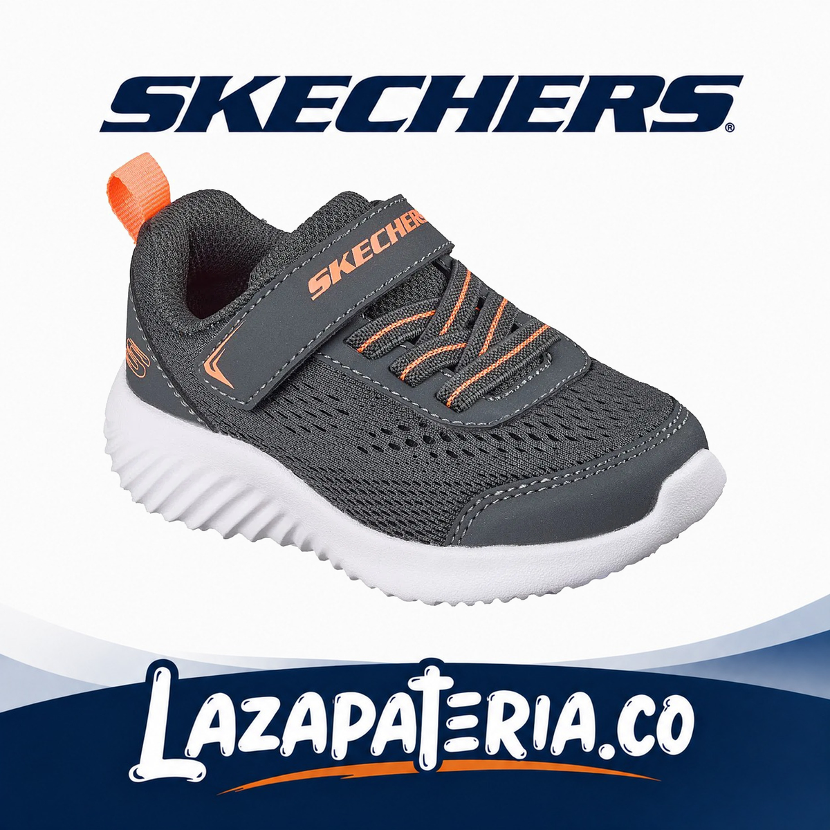 SKECHERS BEBÉ BOUNDER GRIS CARBÓN C40P3905NCHAR