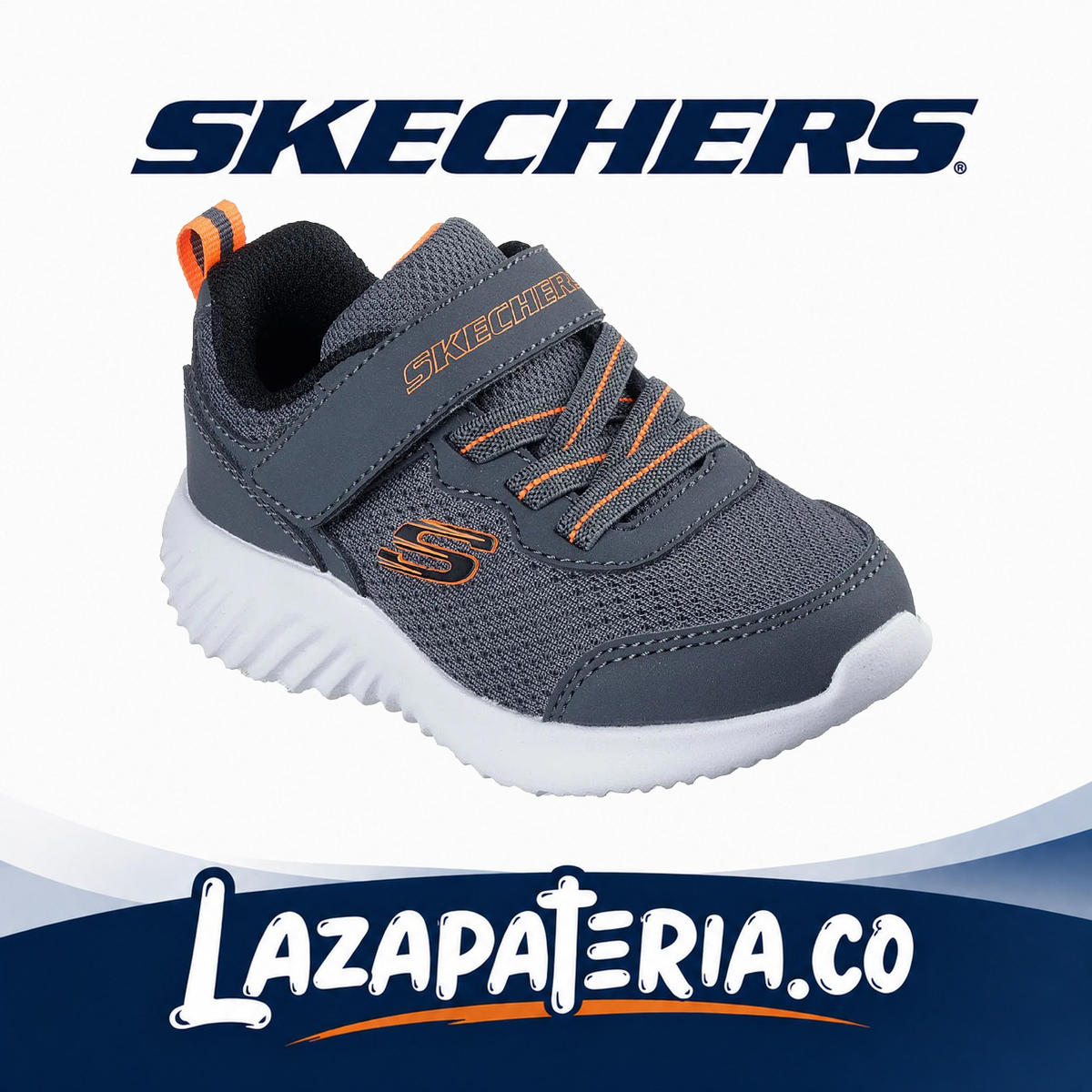 SKECHERS BEBÉ BOUNDER GRIS CARBÓN C40P3906NCHAR