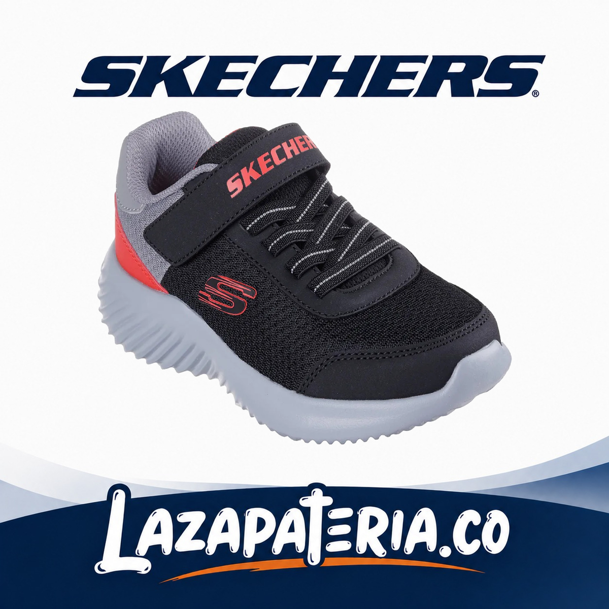 Tenis Skechers Bounder Niño Negro Trekzic C40P3908LBKRD