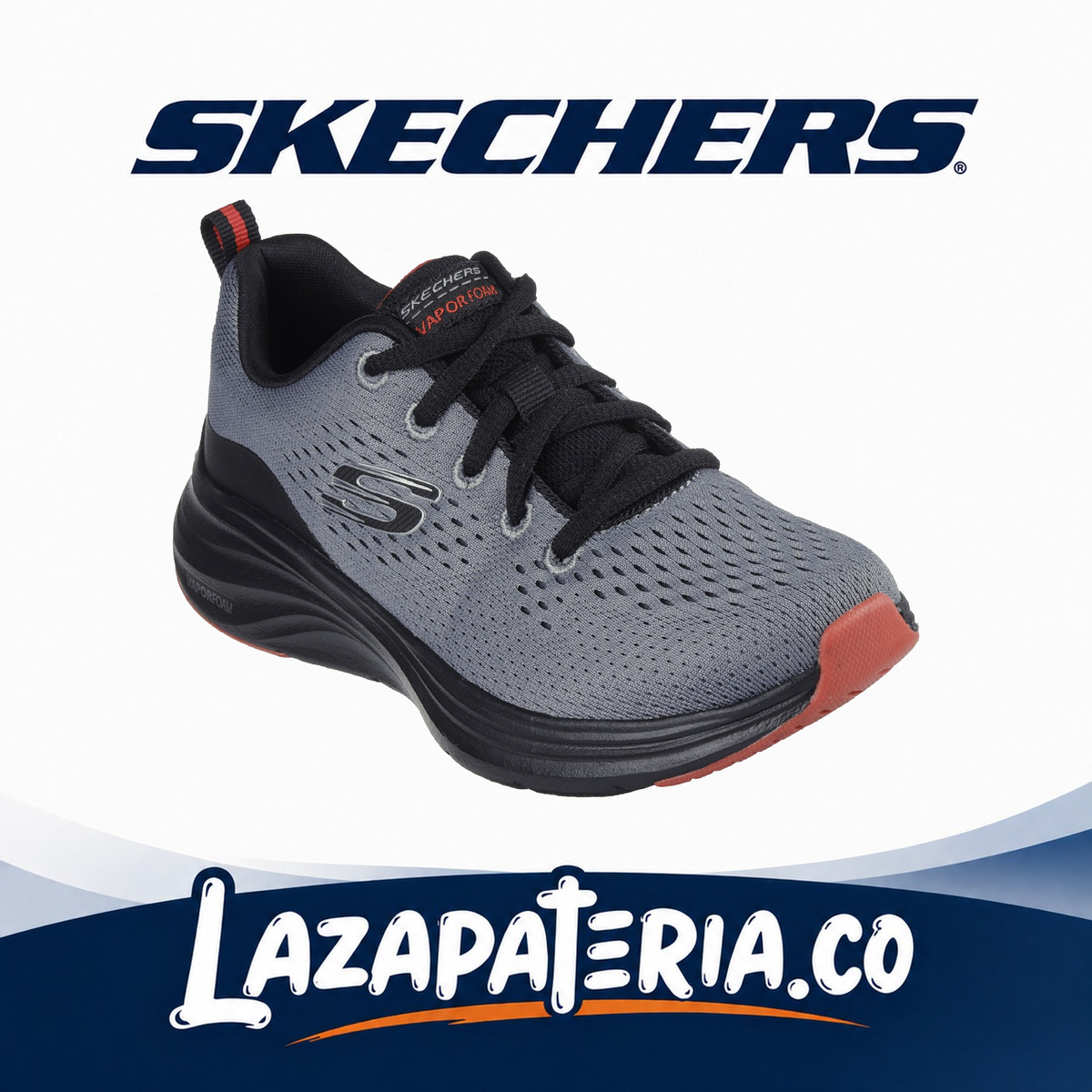 Tenis Skechers Vapor Foam Niño Gris Carbón C40P4001LCCRD