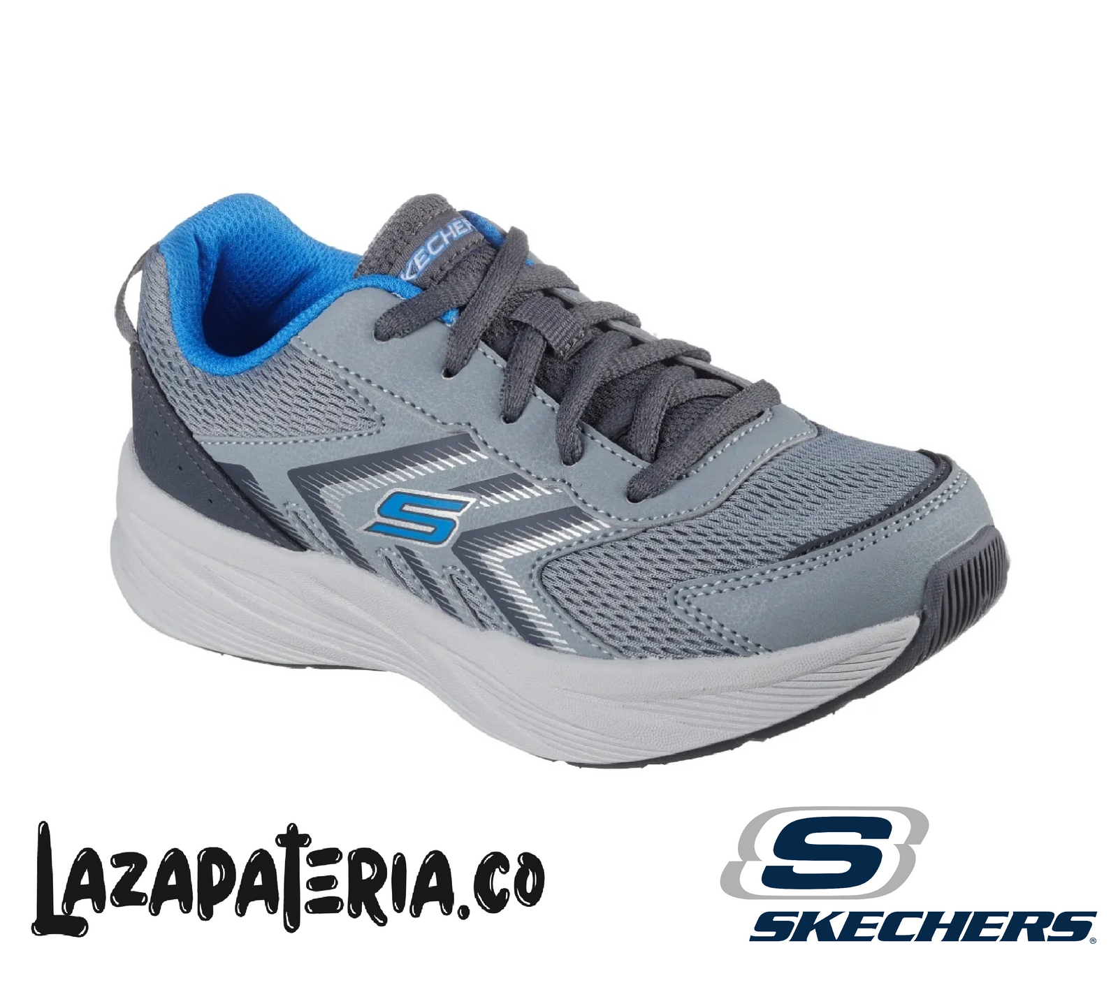 SKECHERS NIÑO MICROSPEC GRIS C40P4116LGYBL