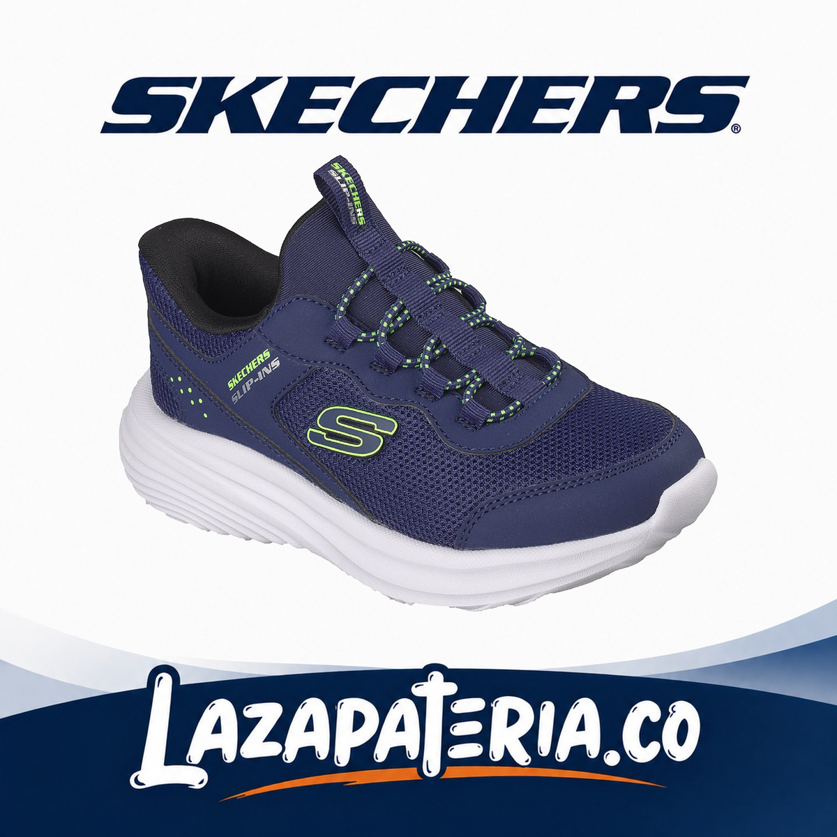 SKECHERS NIÑO SLIP-INS AZUL NAVY C40P4208LNVY