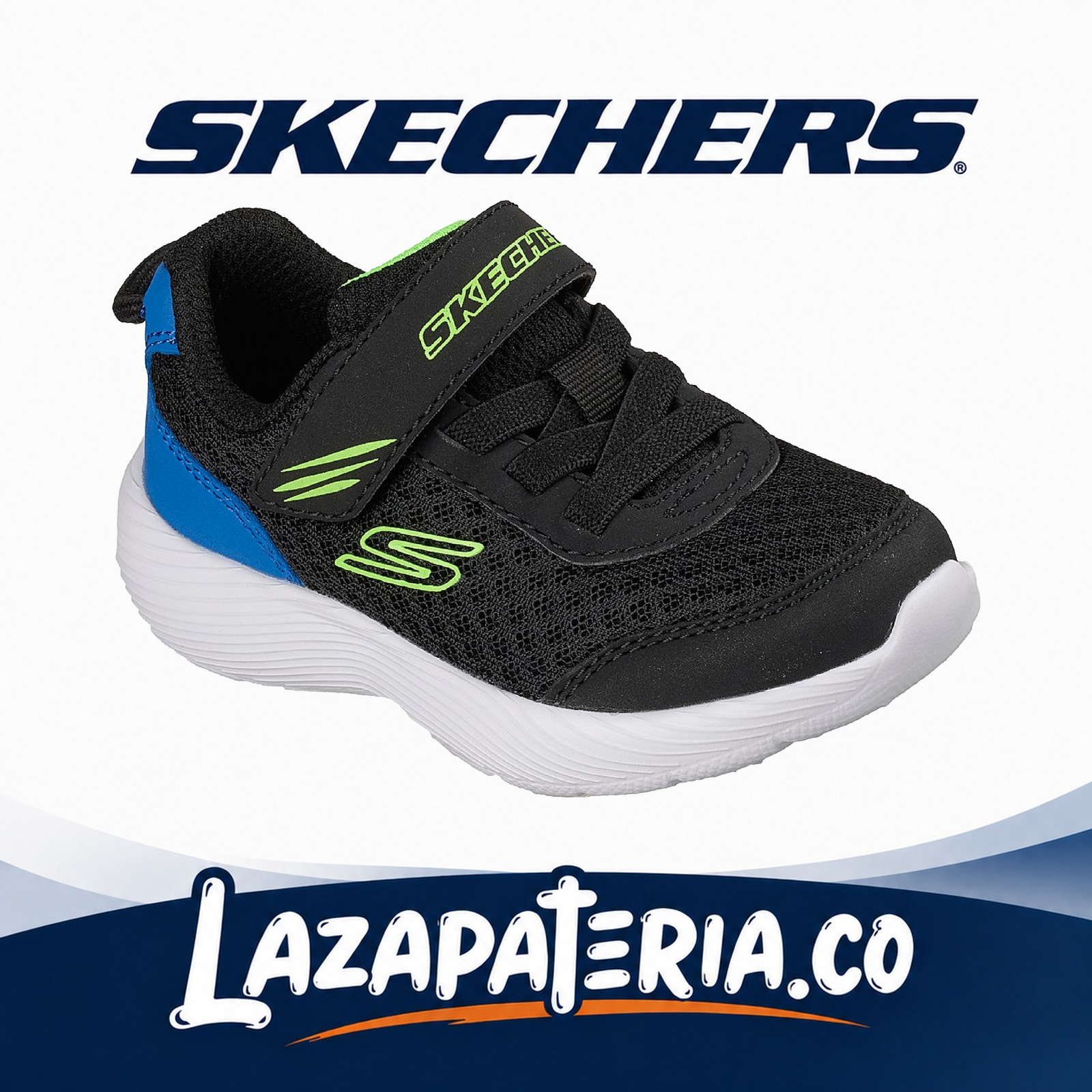 SKECHERS BEBÉ DYNA-LITE NEGRO C40P5085NBLK