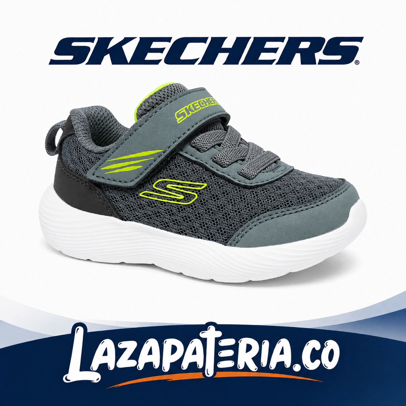 SKECHERS BEBÉ DYNA-LITE GRIS C40P5085NGRY