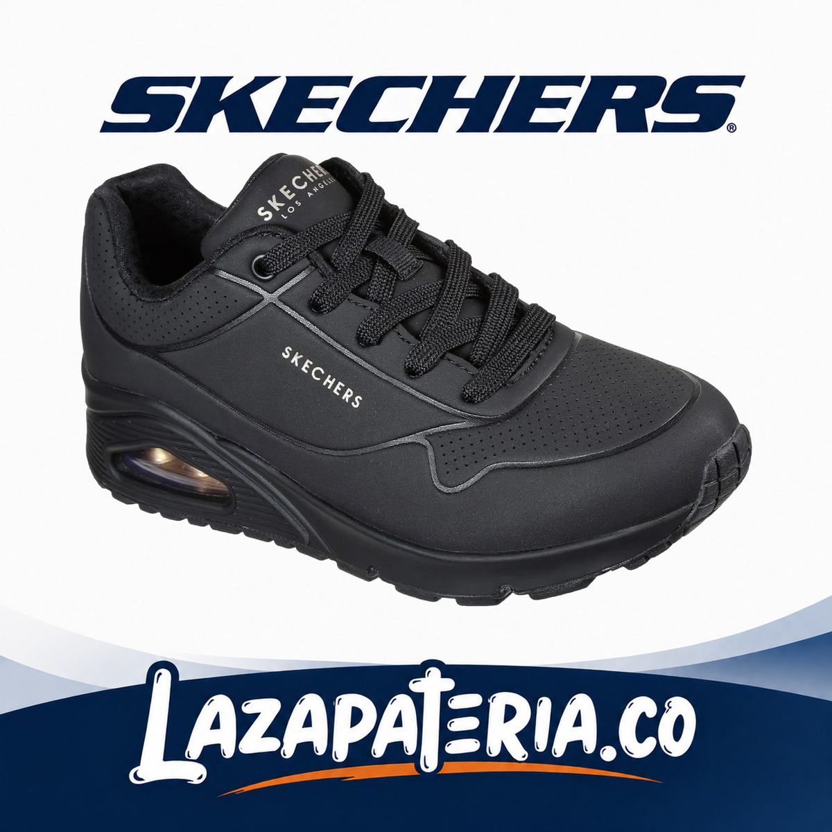 SKECHERS MUJER UNO NEGRO C73P690BBK
