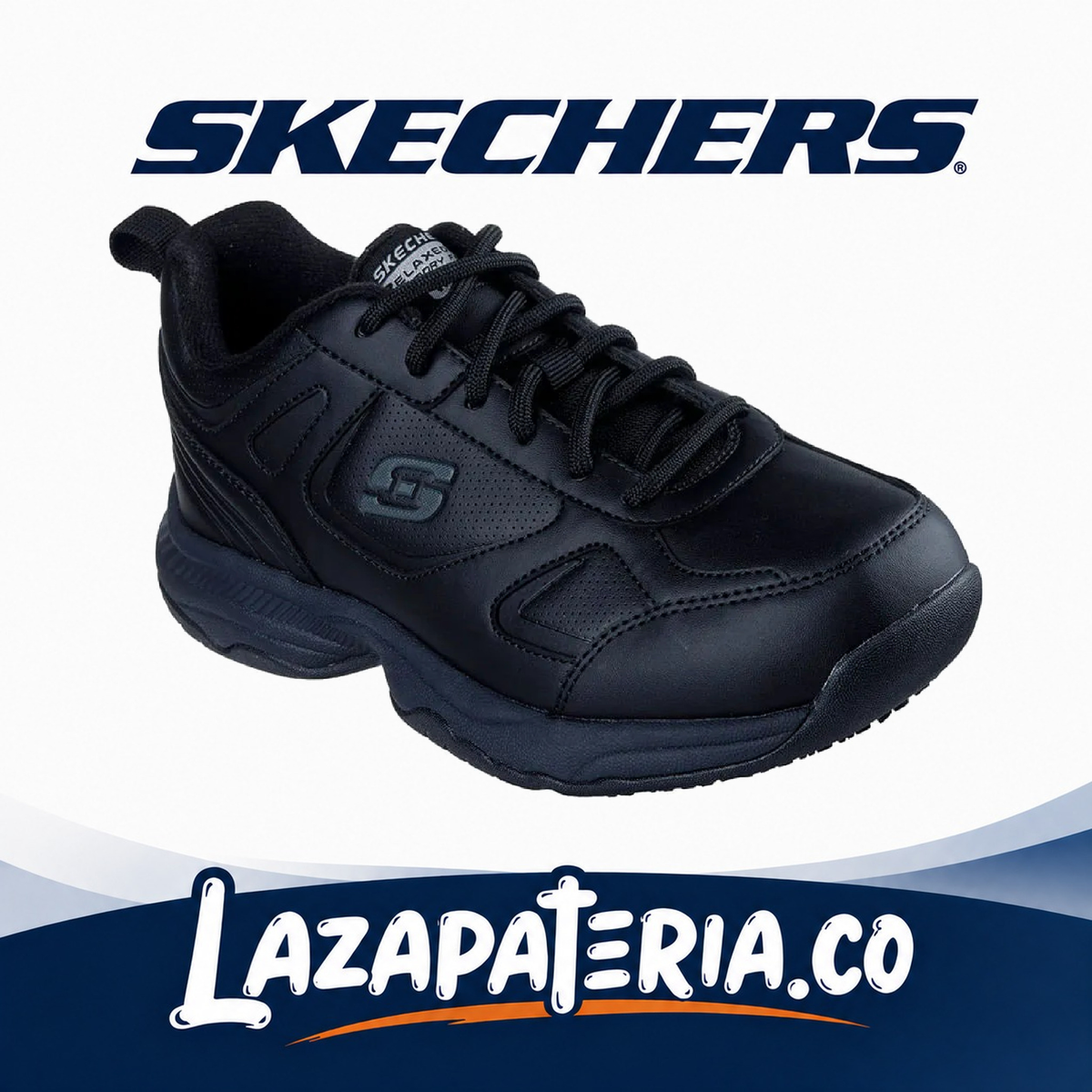 SKECHERS MUJER WORK RELAXED FIT NEGRO C77P200BLK