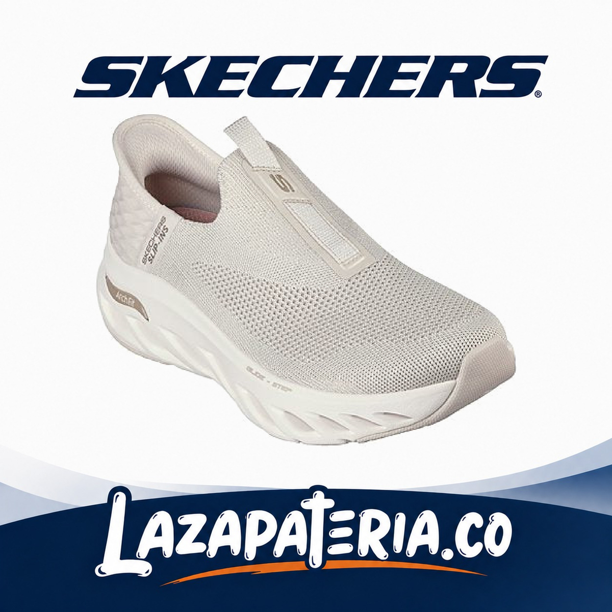 SKECHERS MUJER SLIP-INS BEIGE C15P0190NAT