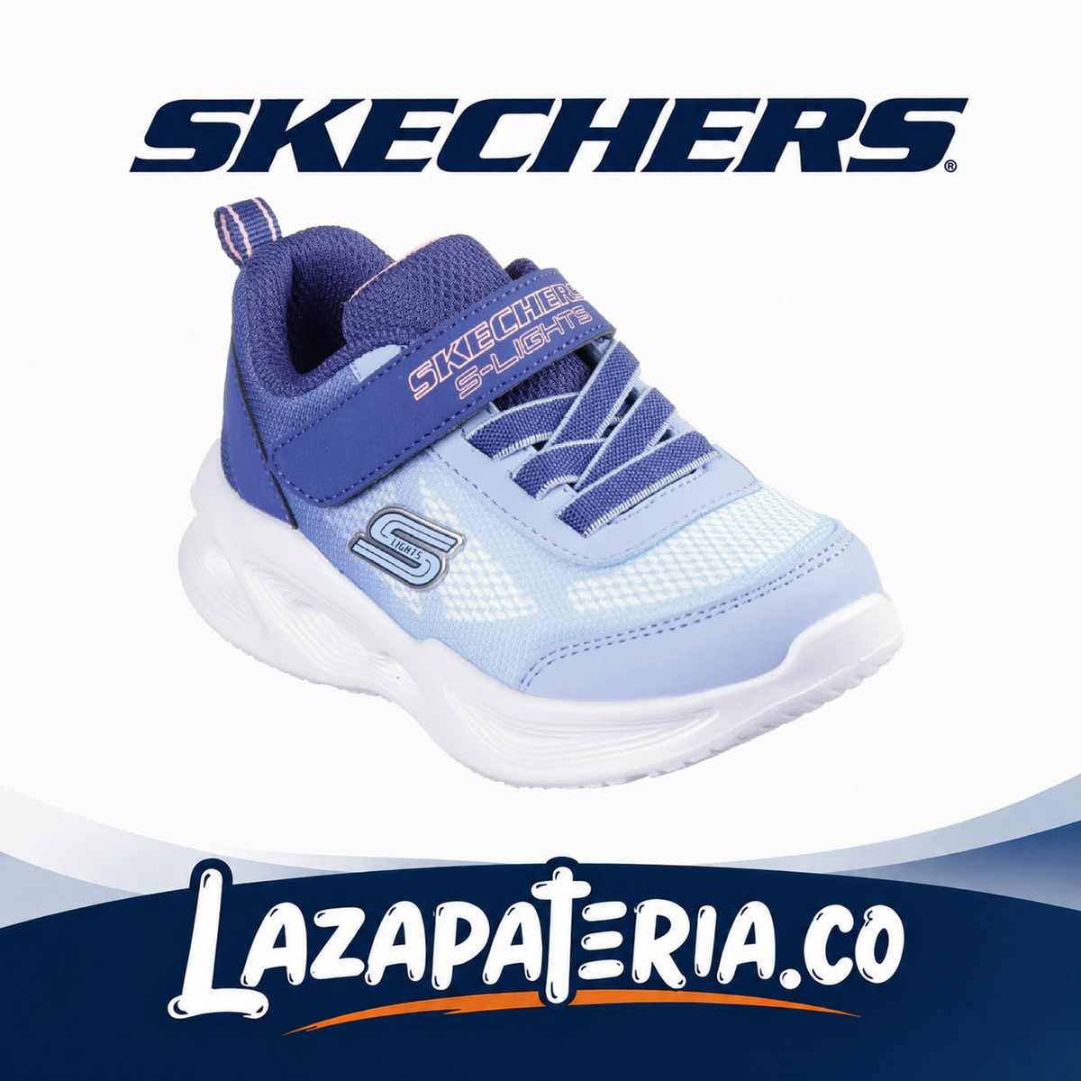 SKECHERS BEBÉ S-LIGHTS AZUL NAVY C30P3714NNVLB