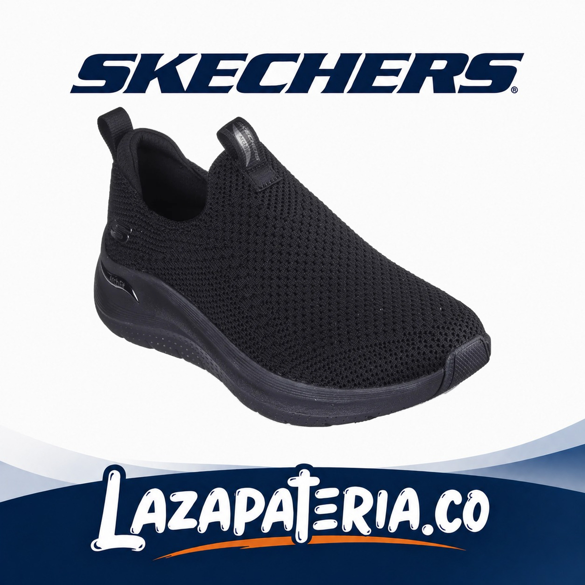 SKECHERS MUJER ARCH FIT NEGRO C15P0055BBK