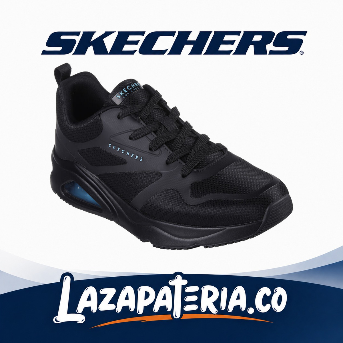 SKECHERS HOMBRE TRES-AIR UNO NEGRO C18P3071BBK
