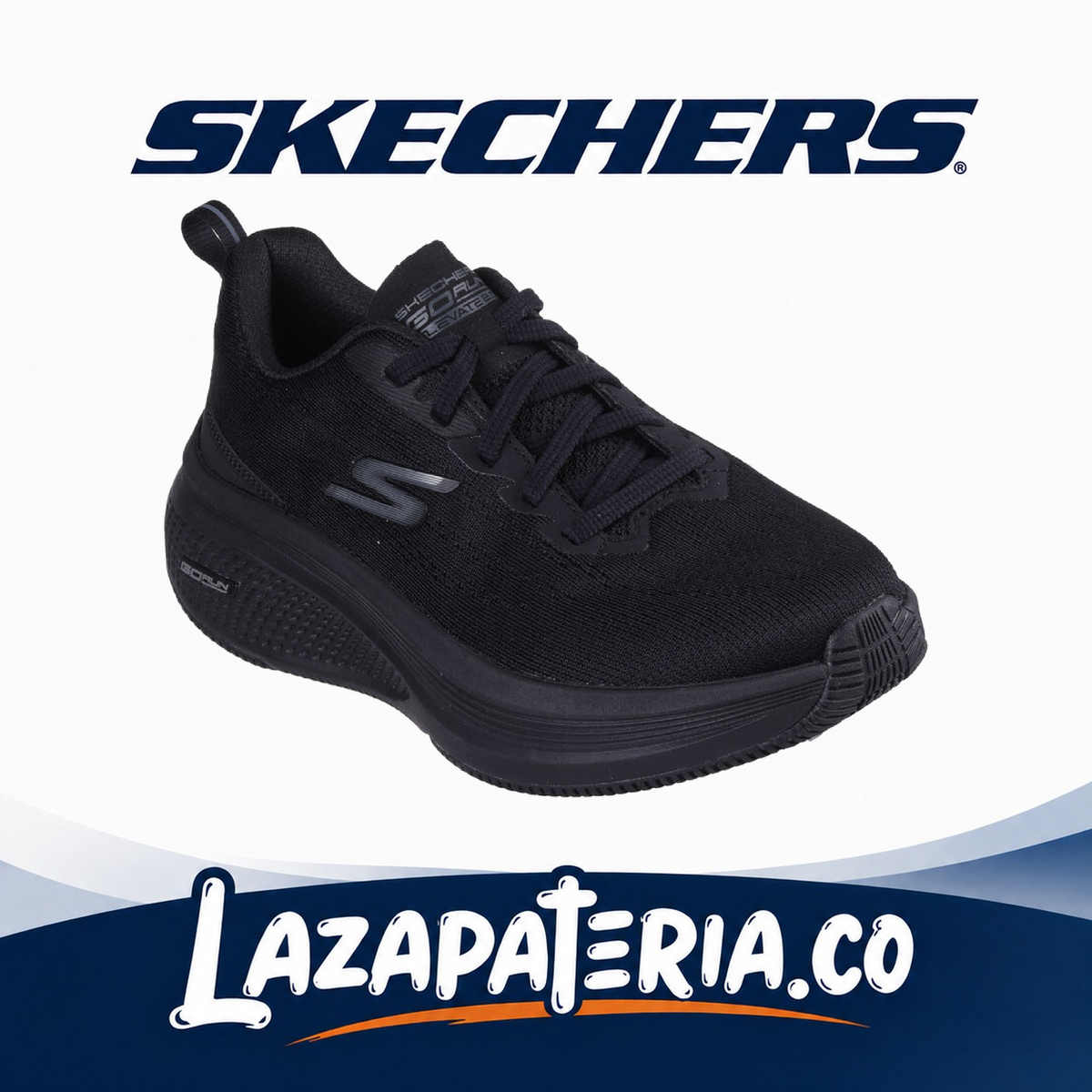 SKECHERS MUJER GORUN ELEVATE NEGRO C12P9000BBK