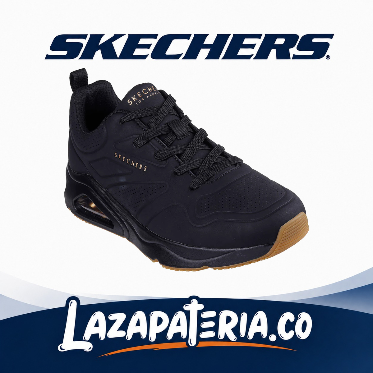SKECHERS HOMBRE TRES-AIR UNO NEGRO C18P3090BBK