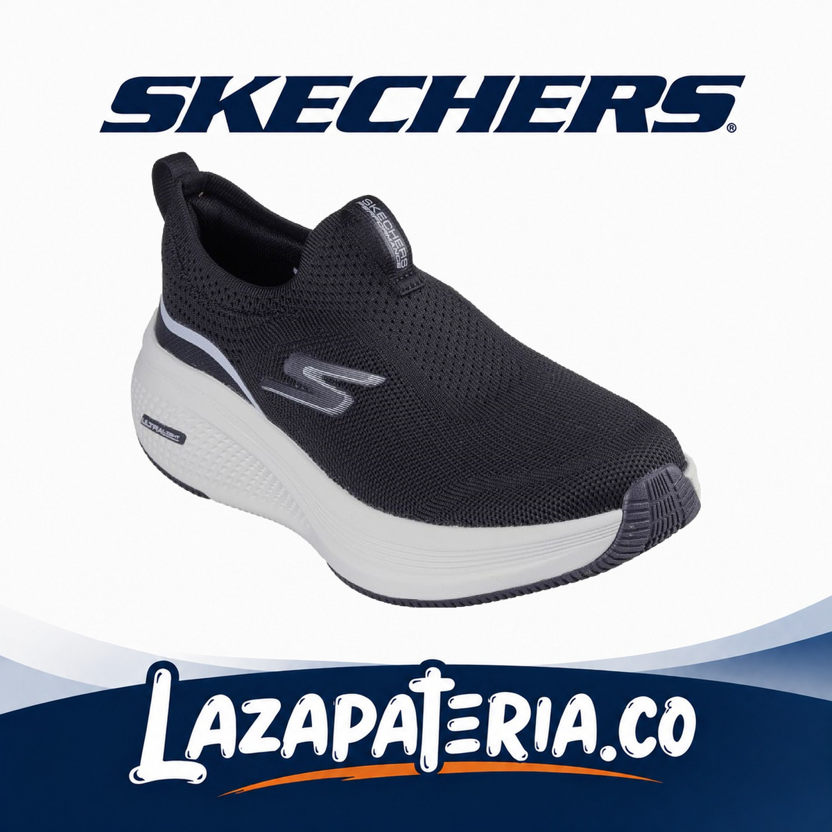 SKECHERS MUJER GORUN ELEVATE NEGRO C12P9010BKGY