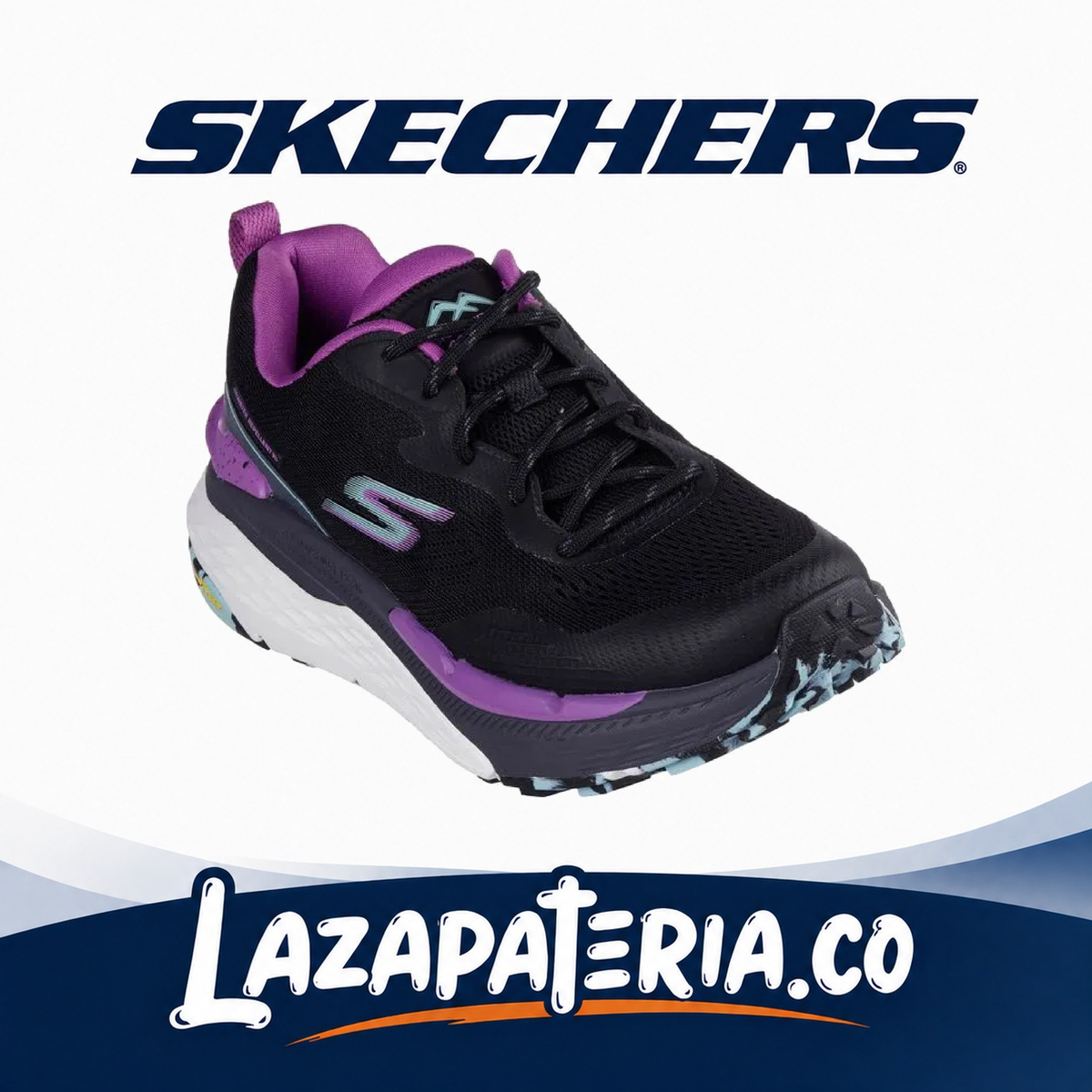 SKECHERS MUJER MAX CUSHIONING NEGRO C12P9165BKPR