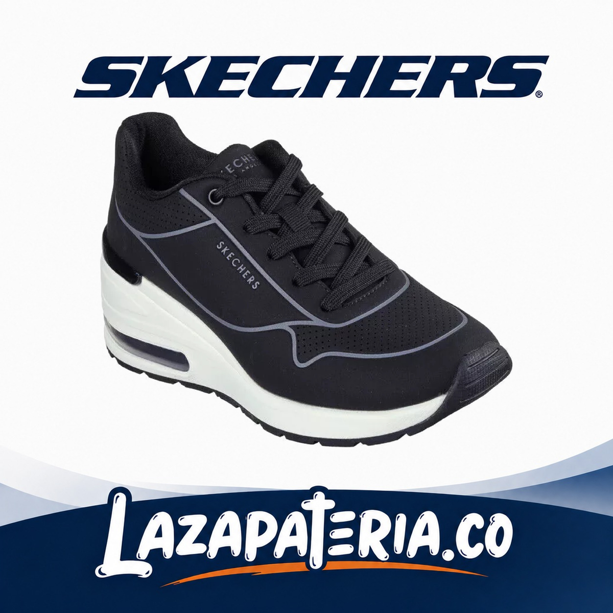 SKECHERS MUJER MILLION AIR NEGRO C15P5403BLK