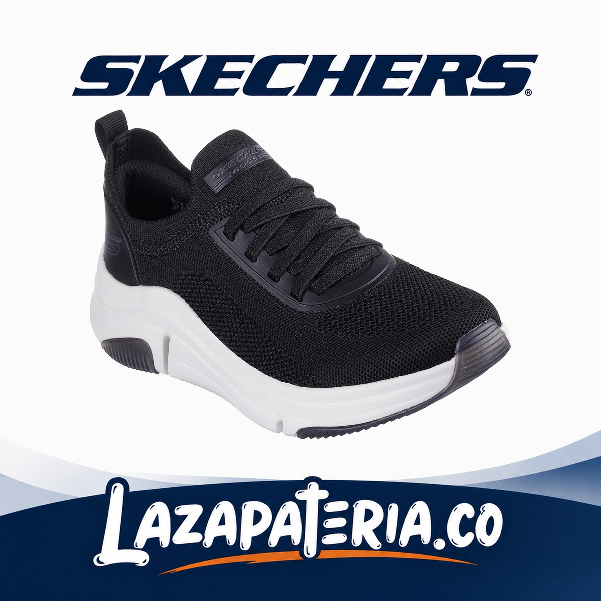 SKECHERS MUJER BOBS SPORT NEGRO C11P7580BLK