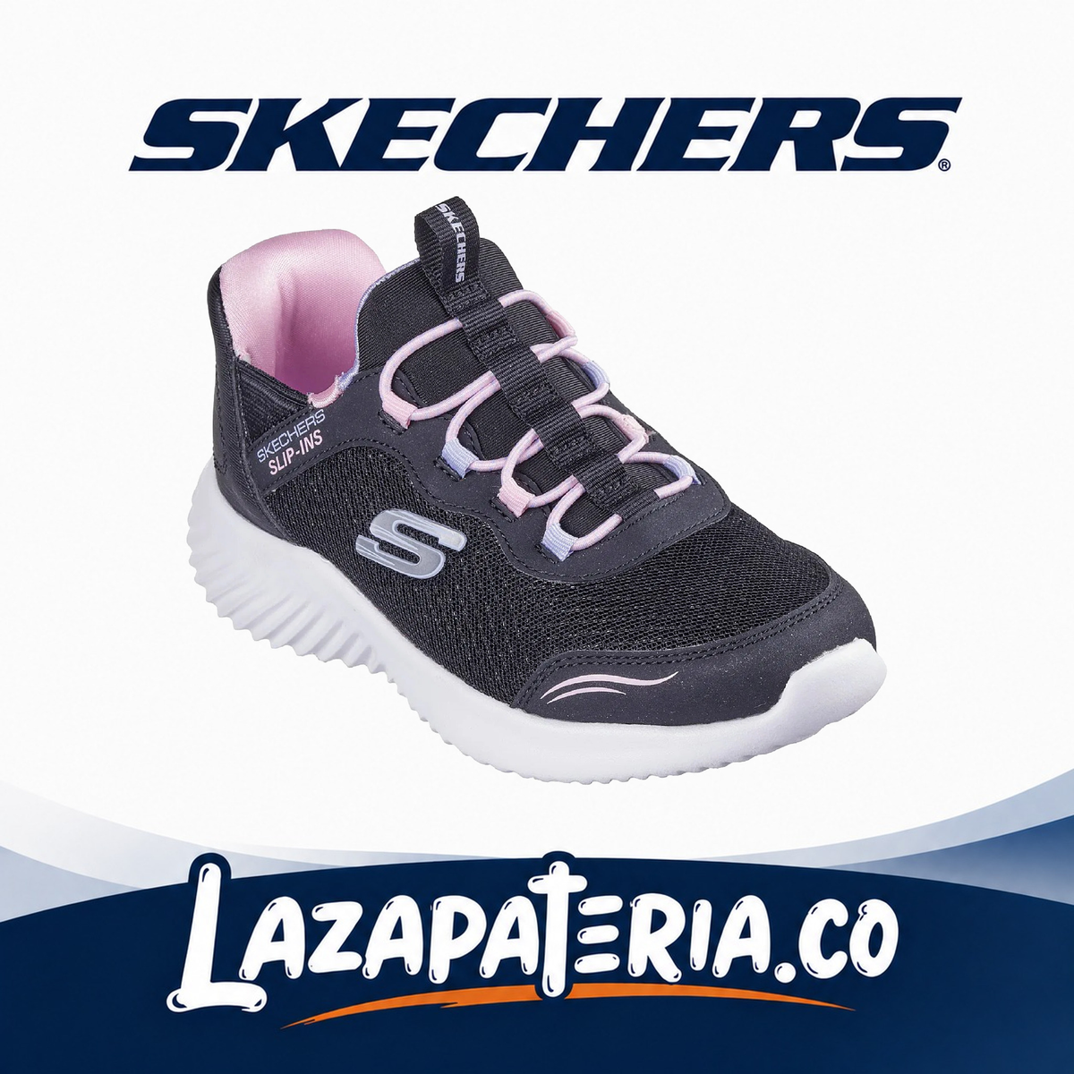 Tenis Skechers Slip-Ins Bounder Niña Negro C30P3585LBLK
