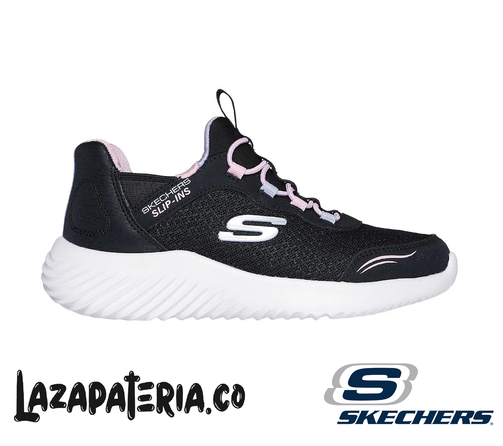 SKECHERS NIÑA SLIP-INS NEGRO C30P3585LBLK