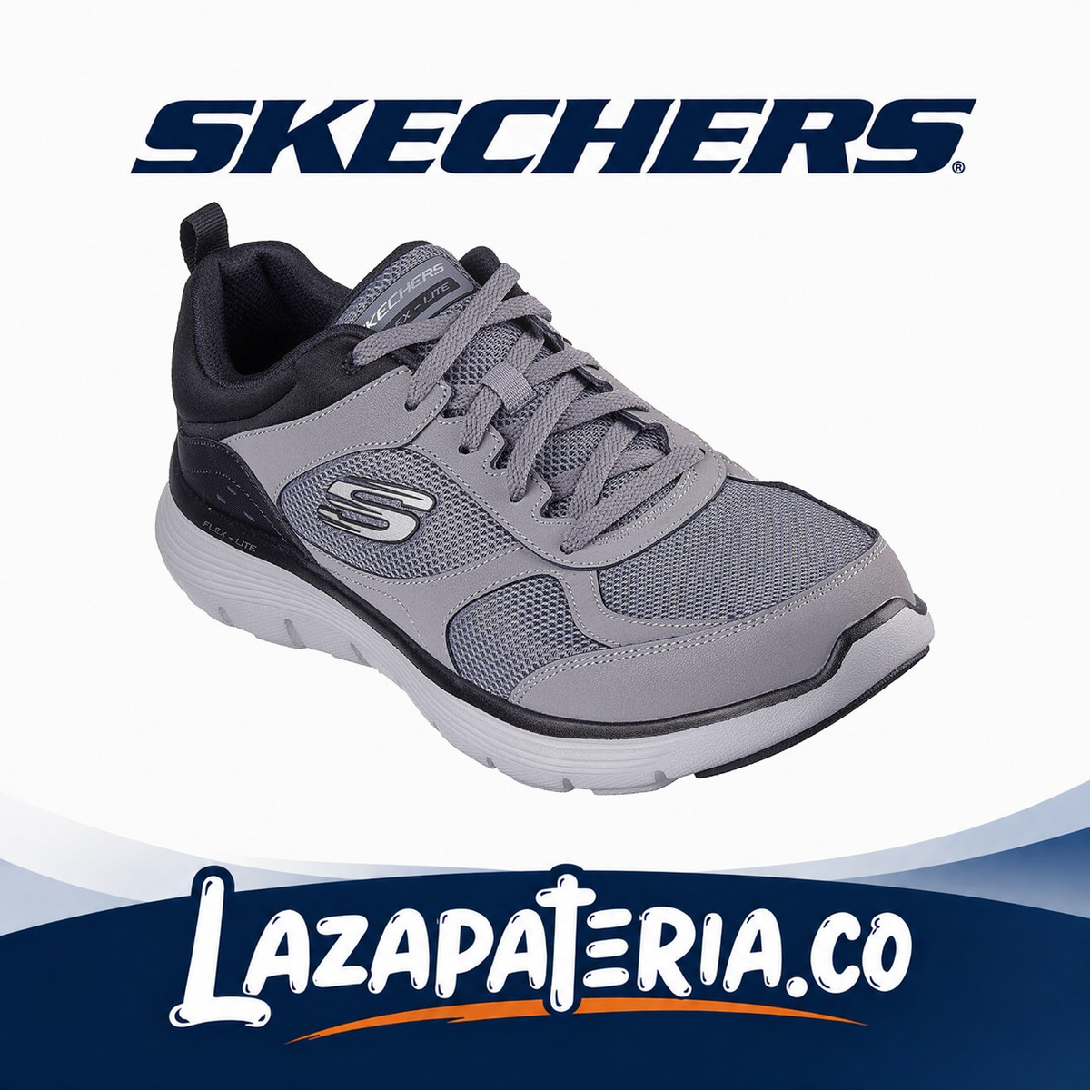 SKECHERS HOMBRE FLEX ADVANTAGE GRIS CARBÓN C23P2821CCBK