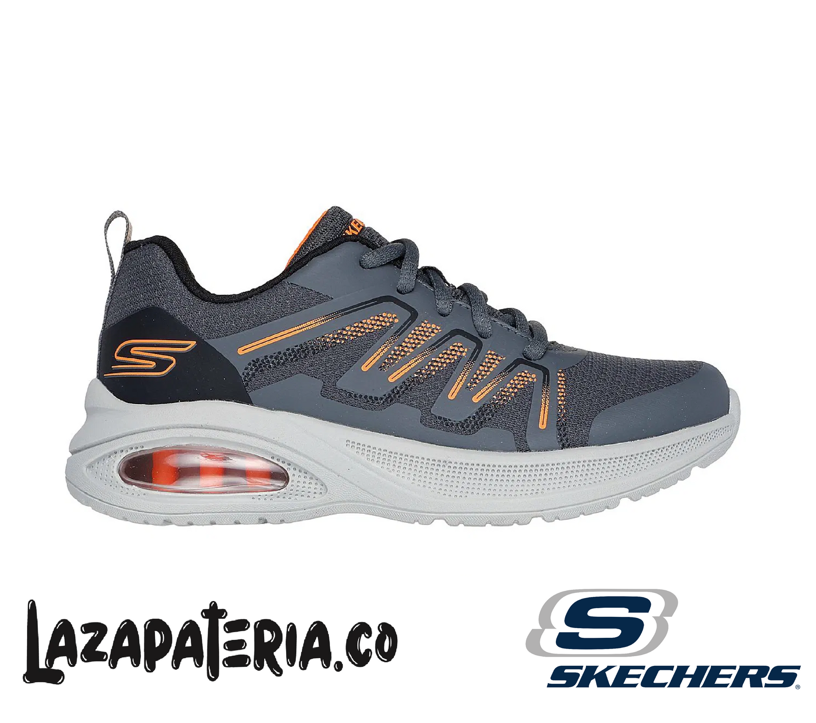 SKECHERS NIÑO MICROSPEC GRIS CARBÓN C40P3937LCCBK
