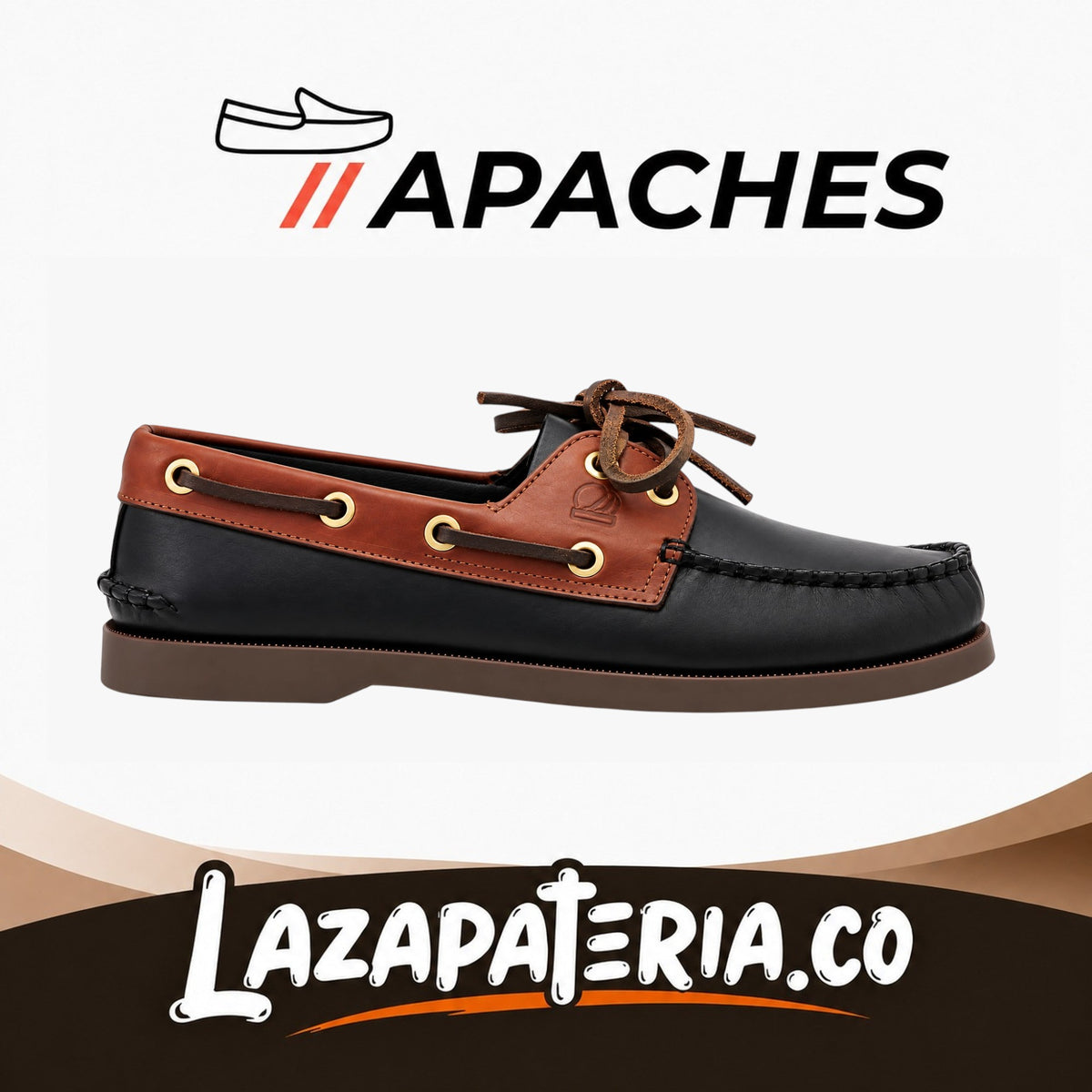 Apache Ejecutivo Hombre Negro y Café CP36