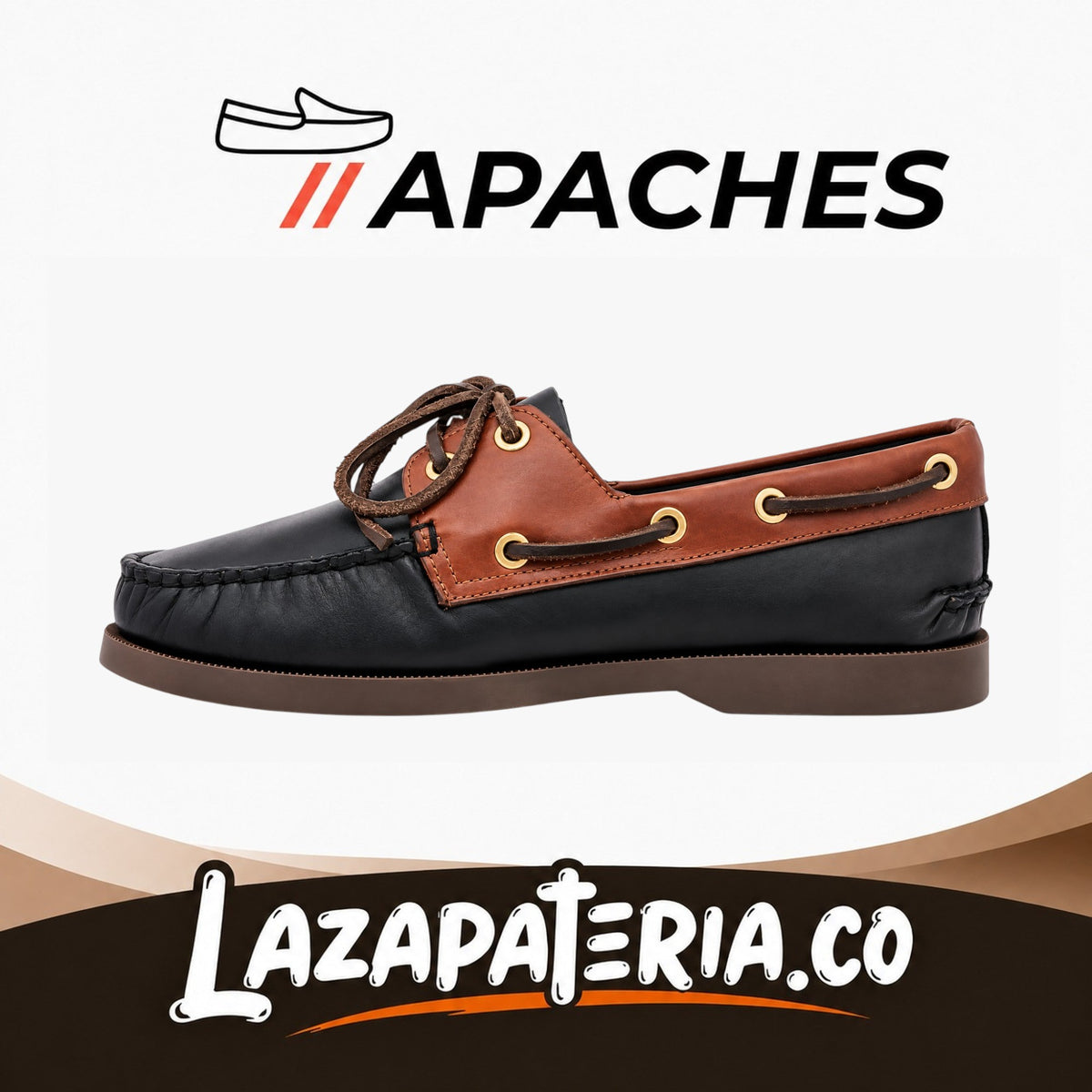 Apache Ejecutivo Hombre Negro y Café CP36