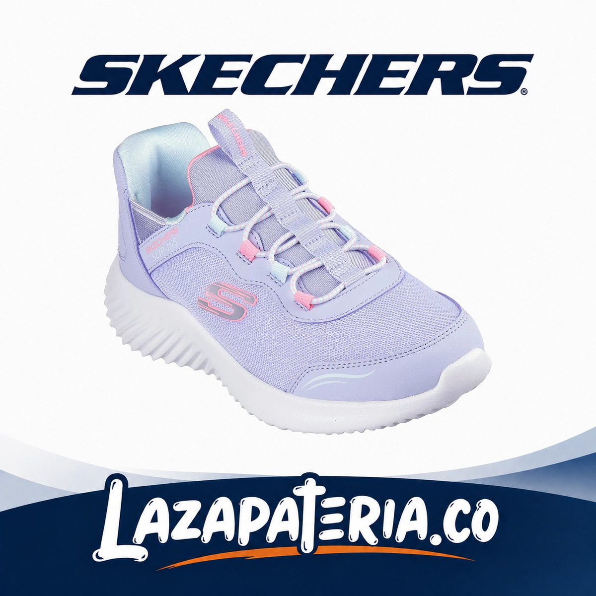 Tenis Skechers Slip-Ins Bounder Niña Lila C30P3585LLAV