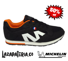 Cargar imagen en el visor de la galería, ZAPATO MICHELIN NEGRO - NARANJA
