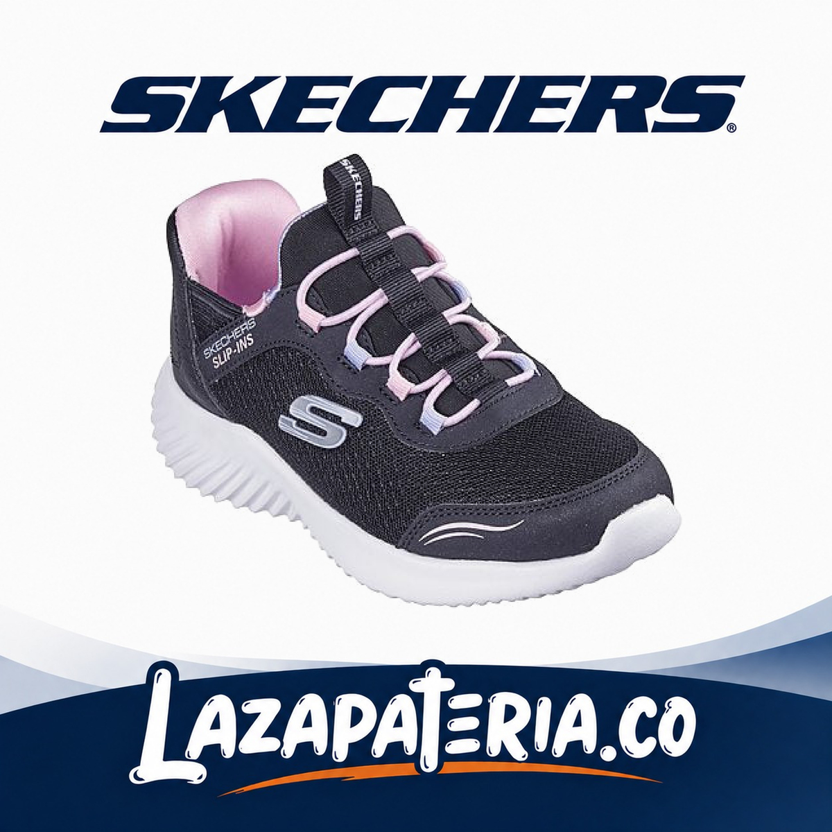 SKECHERS BEBÉ SLIP-INS NEGRO C30P3585NBLK