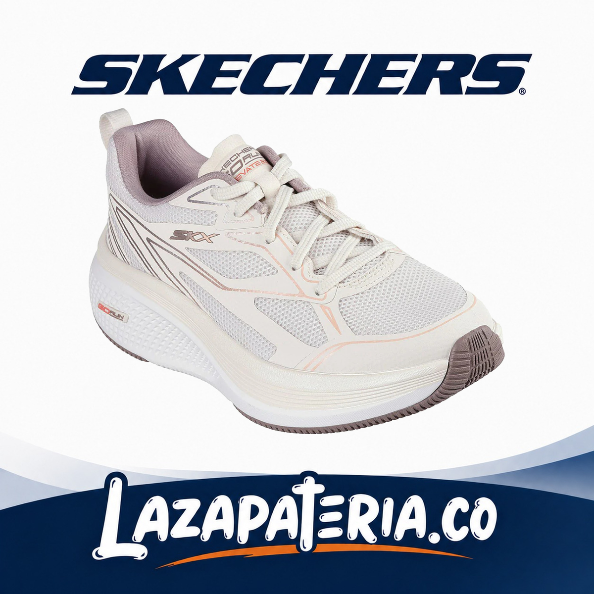 SKECHERS MUJER GORUN ELEVATE BEIGE C12P9001NTCL