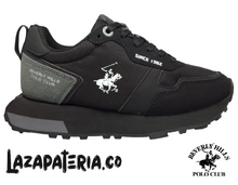 Cargar imagen en el visor de la galería, ZAPATO POLO LONA NEGRO SIMBOLO BLANCO
