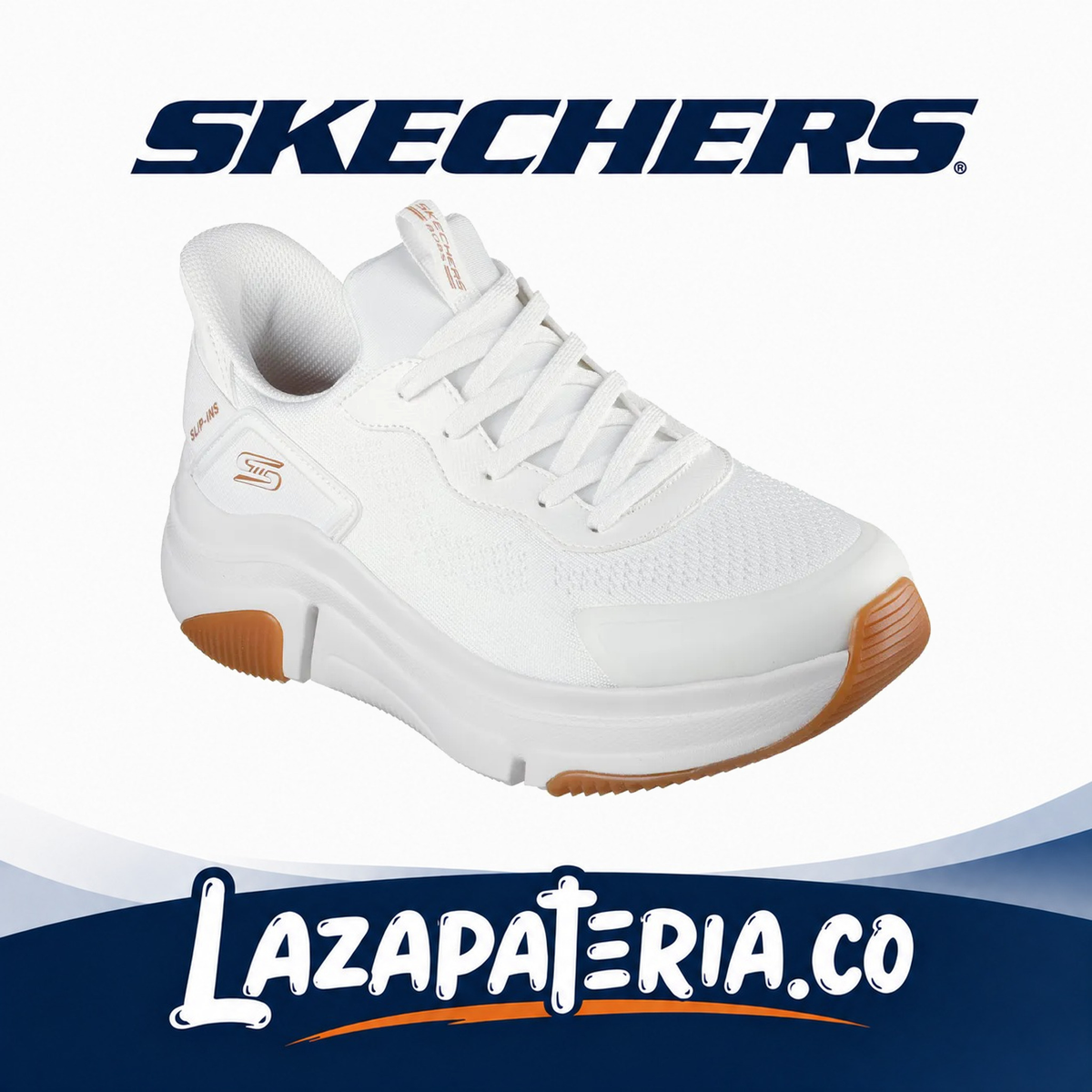 SKECHERS HOMBRE SLIP-INS BLANCO C11P8310WHT