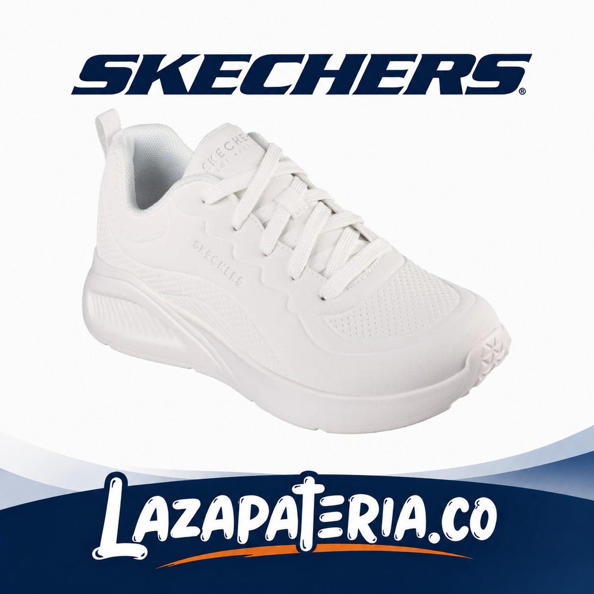 SKECHERS MUJER UNO BLANCO C17P7288WHT